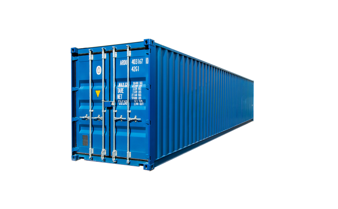 40ft high cube containeropslag zijkant